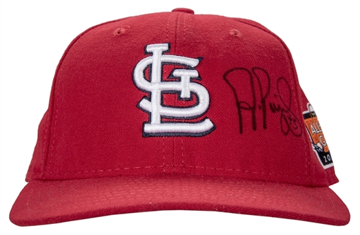 2007 Albert Pujols Game Used and Signed St. Louis Cardinals Red Cap (JSA)